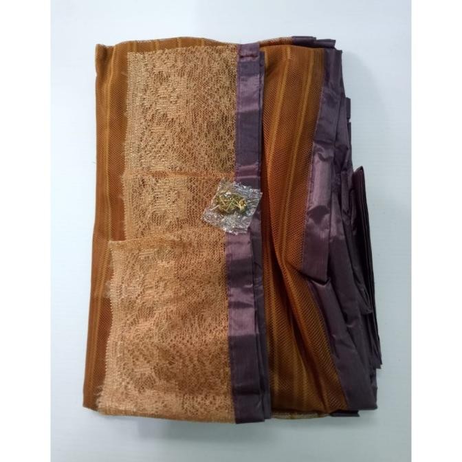 tirai pintu anti nyamuk hongxin ori kualitas no1 VLINES COKLAT 120X240 Terlaris