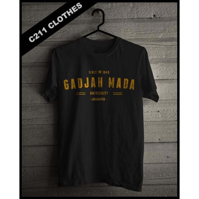 [BIG SALE][PROMO][FREE ONGKIR] Kaos Almamater UGM Universitas Gajah Mada - 002 - Black Gold [BEST SE