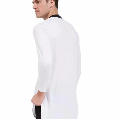 GAMIS BAJU KOKO PRIA BAHAN KAOS SIZE JUMBO XXL 4XL 3XL WARNA PUTIH Terlaris