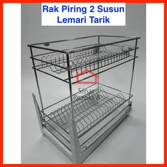Rak Piring 2 Susun Lemari Tarik Taco Hw - 023I / Dapur Dalam