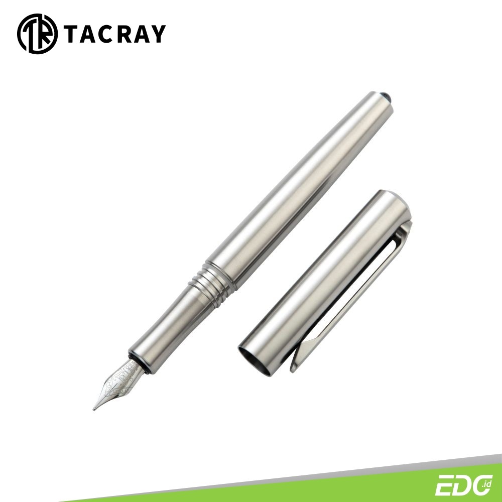 

Fountain Pen Tacray Titanium Pocket EDC Pen Premium Schmidt Nib Tactical Ceramic Bead TR-PEN2021