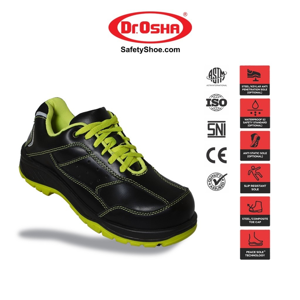 Dr Osha Eldorado 9131 S1 Composite Safety Shoes - Neon Green