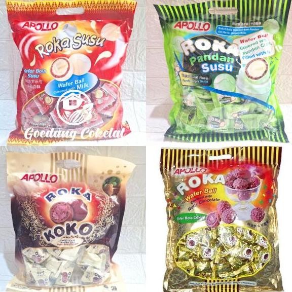 

Best Sales Apollo Roka Wafer Ball Coklat Covered With Milk Pandan Nutty Chocolate Isi 50 Pcs / 300G 70 Pcs / 420G Pengiriman Cepat