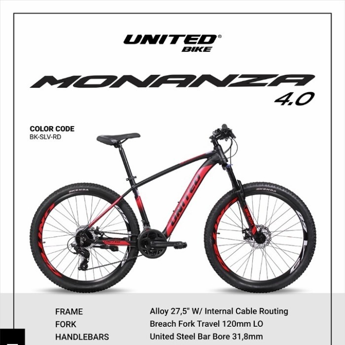 SEPEDA MTB 27.5 INCH UNITED MONANZA 4.00 FRAME ALLOY KODE 903