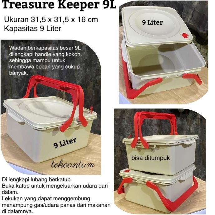 Terjangkau Tupperware Promo Square Keeper W/ Handle - Rantang Besar Serba Guna