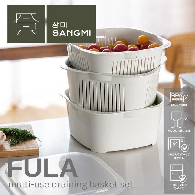 Terjangkau Sangmi Keranjang Tirisan Peniris Buah Dan Sayur Tempat Cuci Buah Sayur