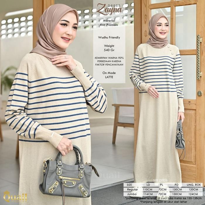 Quail Hijab - Zayna Dress Knit Premium Hijab Outfit Oversize Premium Knit