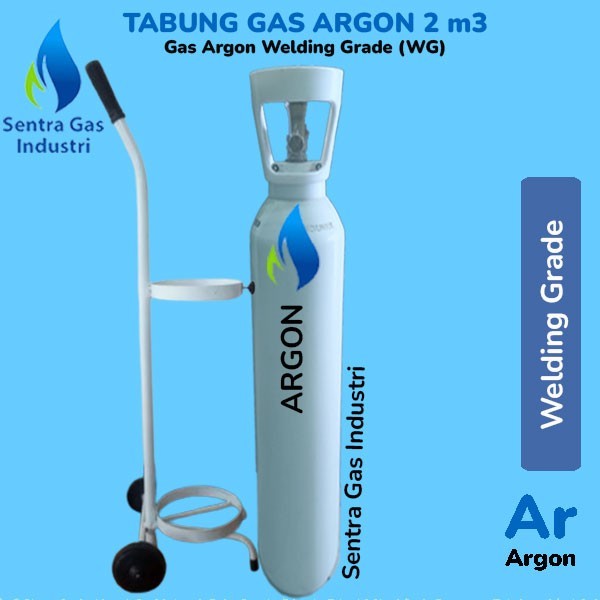 TABUNG GAS ARGON WG 2 m3 & TROLLEY