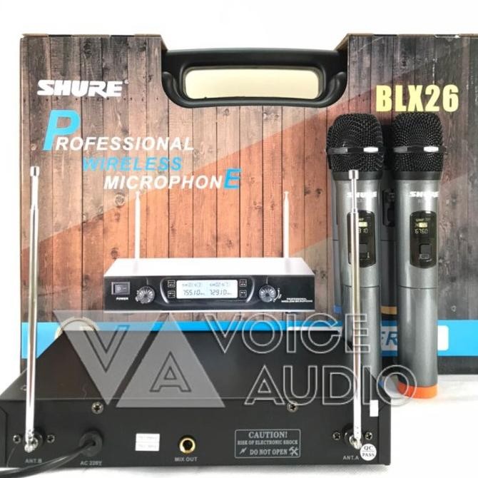 Murah Mic Wireless Shure Blx 26 Microphone Tanpa Kabel Plus Koper Blx26