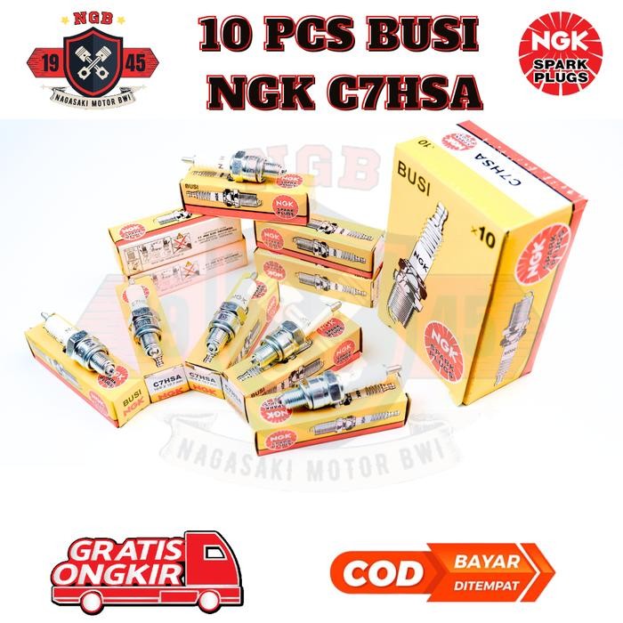Busi NGK C7HSA 10 PCS busi mio j - mio m3 - mio z - busi grand Motor