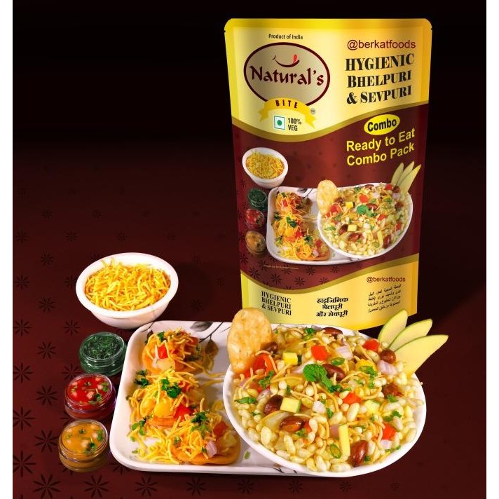 

%$%$%$%$] Hygienic Bhelpuri & Sevpuri Combo Natural's Bite / Snack India Bhel & Sev Puri 2 in 1 Ready To Eat