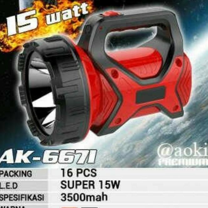AOKI AK 6671 SENTER LED JUMBO PREMIUM CAHAYA PUTIH SENTER AOKI ORI Terlaris