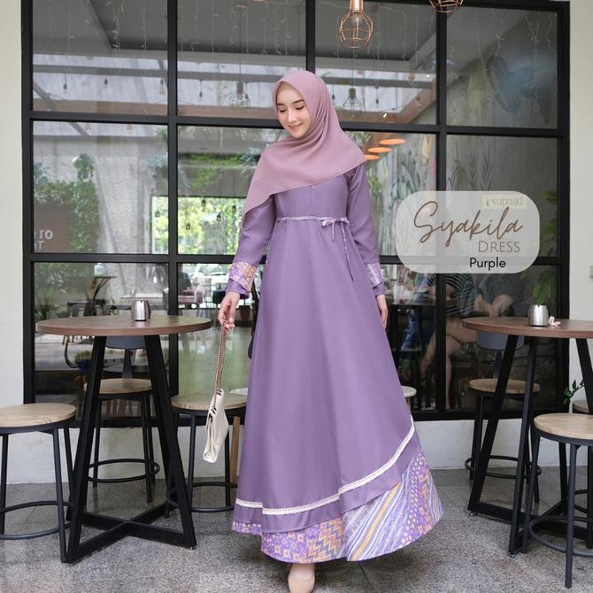 BEST SELLER KUPNAD GAMIS KATUN TOYOBO BATIK - SYAKILA DRESS PURPLE