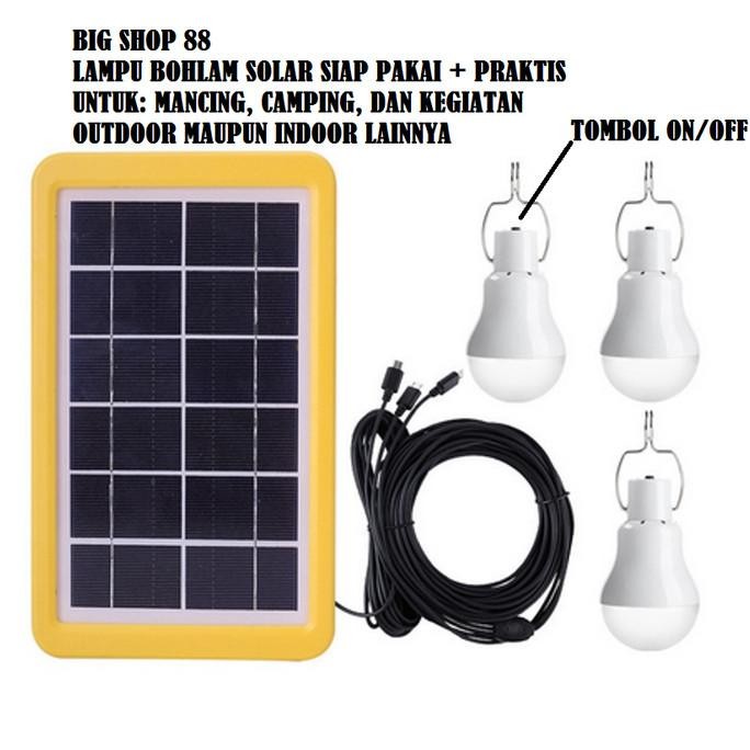 PAKET PANEL SURYA / SOLAR CELL 3 LAMPU SIAP PAKAI