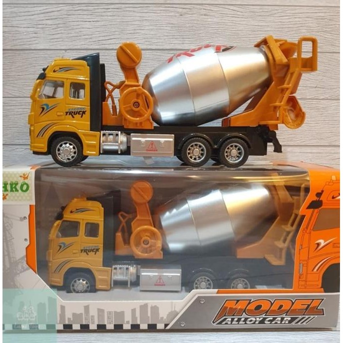 Mainan Mobil Truk Diecast Miniatur Truk Koleksi Konstruksi Molen Mixer Original Dan Terlaris
