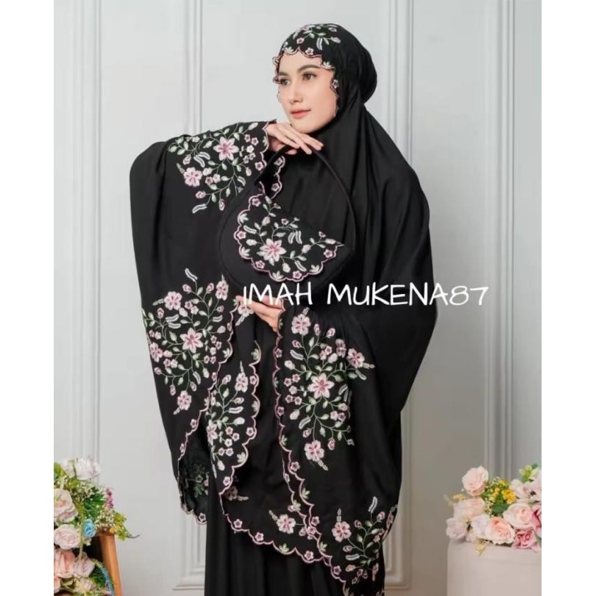 Mukena Dewasa Mewah rayon Bordir Manual Timbul Lyodra
