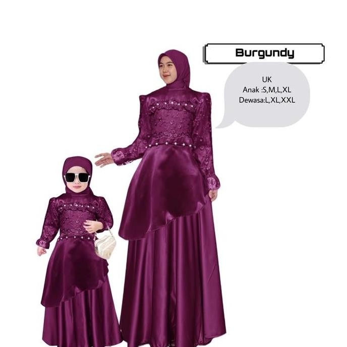 Sale Now Maxi Derina Kid & Mom/Bisa Couple/Baju Gamis Anak/Gamis Dewasa/Gamis Model Terbaru/Gamis Pe