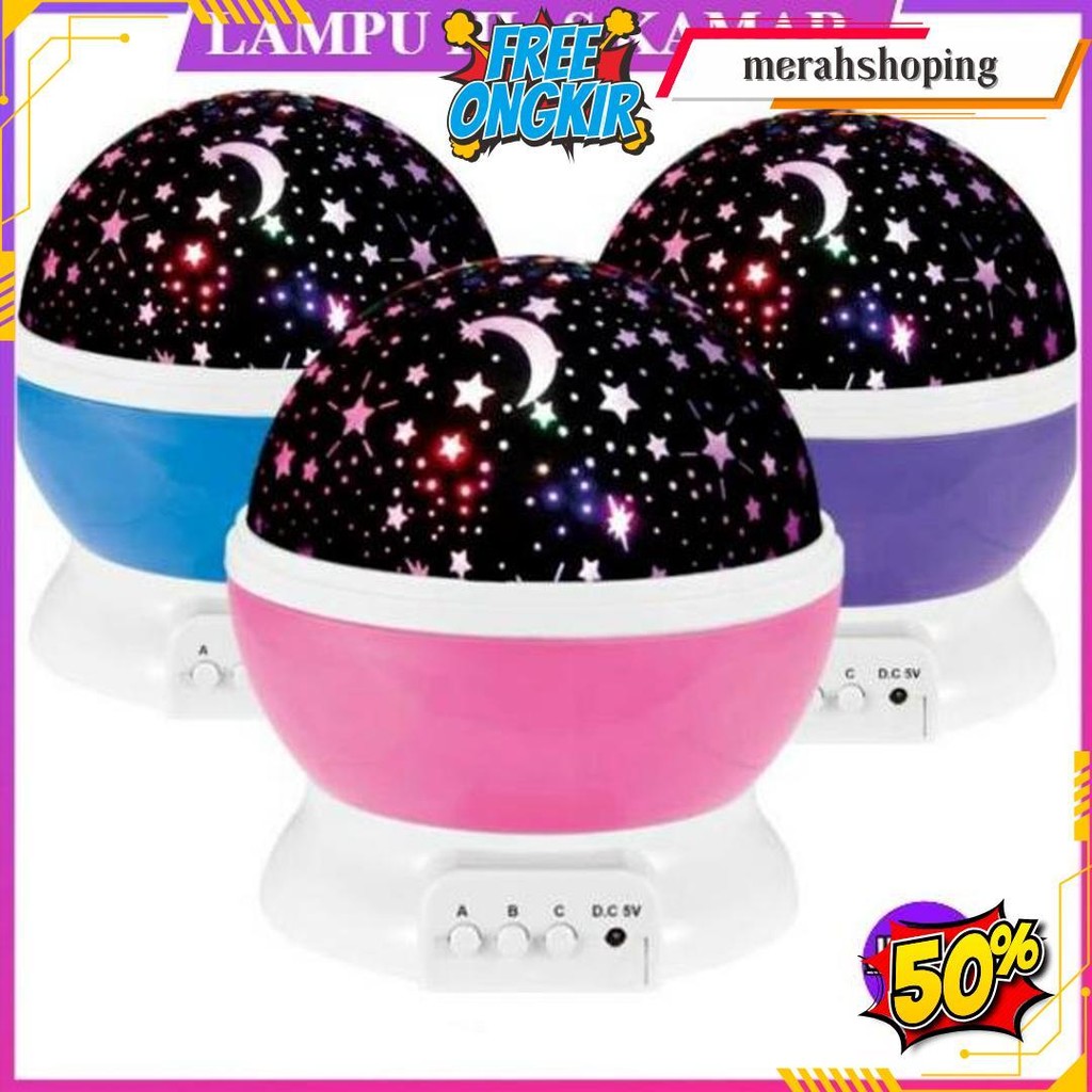 Lampu Tidur Proyektor Bulan Bintang / Lampu Hias Kamar Tidur / Lampu Hias Proyektor Untuk Kamar Tidu
