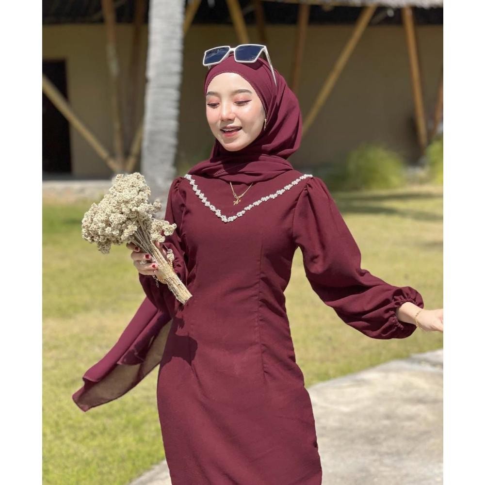 VD08 PROMO TERBATAS - CALENDULA DRESS SILK SATIN PREMIUM BY CARMILLA | DRESS MAXMARA POLOS LUXURY MA
