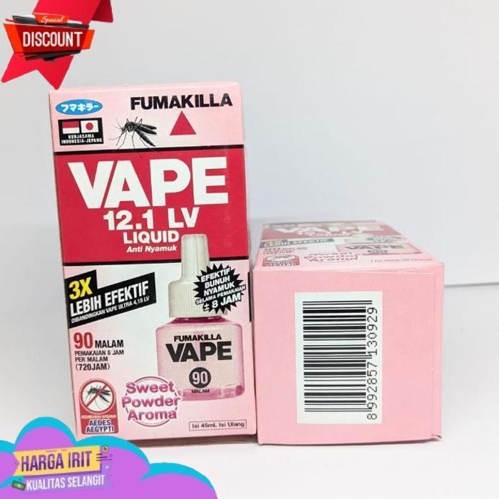 TERBAIK VAPE OBAT NYAMUK LIQUID REFILL 90 MALAM SWEET POWDER