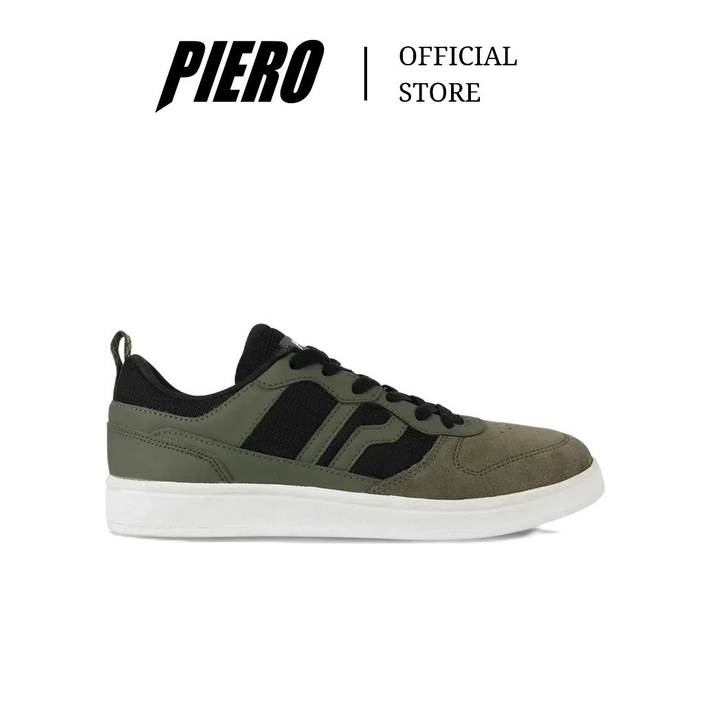 PIERO SEPATU SNEAKERS PRIA JORGE OLIVE BLACK WHITE P10706