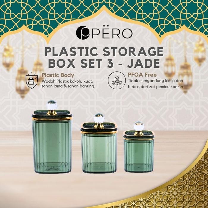 terbaru  [exclusive mak san] pero jar set of 3 sealed pot / toples set 3 tutup kedap udara /