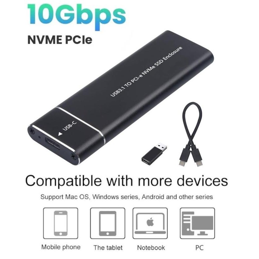 CO Case M.2 NVME SATA  -  Enclosure NGFF M.2 SATA NVMe External Case