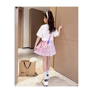 Setelan Anak Cewek One Set 2 In 1 Baju + Rok Plisket 3 Thn - 12 Tahun Remaja Tanggung Motif Kuromi