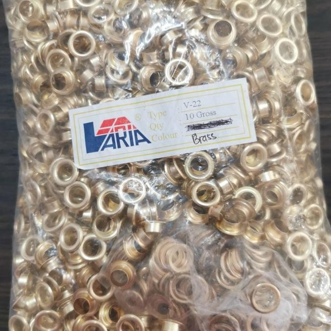 

READY MATA AYAM 22+RING / MATA EYELET 8MM BRASS/GOLD/10GROSS