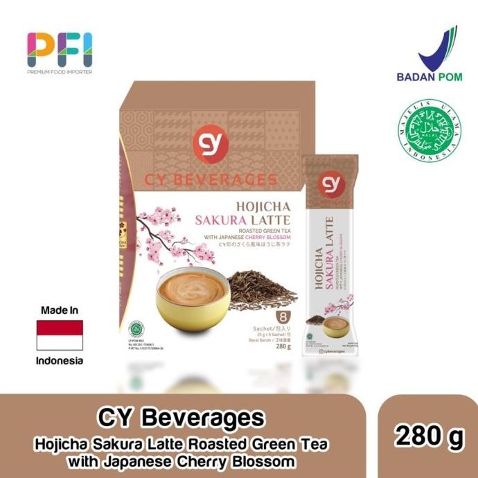 Baru CY Hojicha Sakura Latte Roasted Matcha Powder 8's