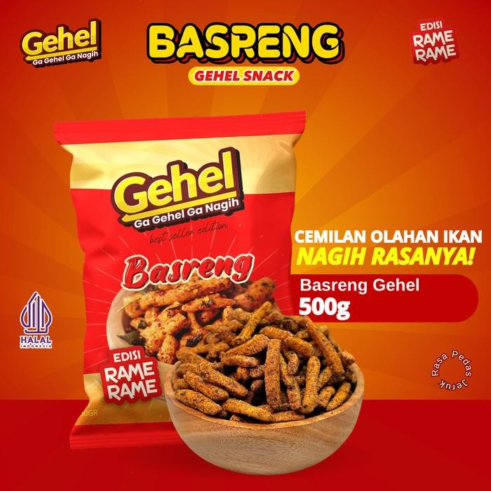 

EKSLUSIF BASRENG Gehel 500gr - Makanan Ringan Food Snack Keripik Goreng Jajanan Pedas Cemilan