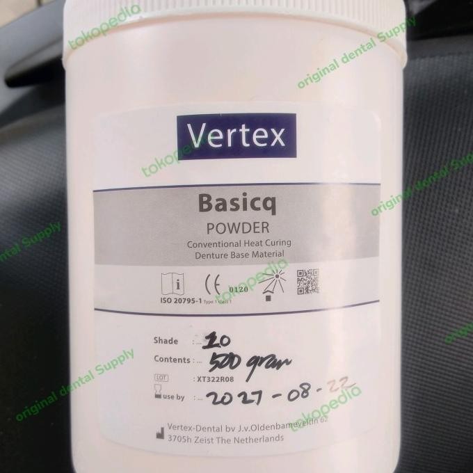 Baru POWDER VERTEX HOT CURING 500gr / Conventional Heat Curing Denture base