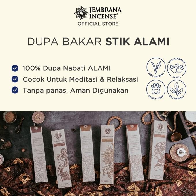 Jembrana Incense - Dupa Bakar Stik Aroma Alami Tanpa Parfum - 100 Batang, Aroma Asli Pilihan Gaharu 