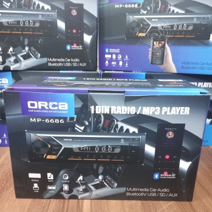 Single Din Orca Mp 6250 / Tape Single Din Orca Usb Mp3 Radio