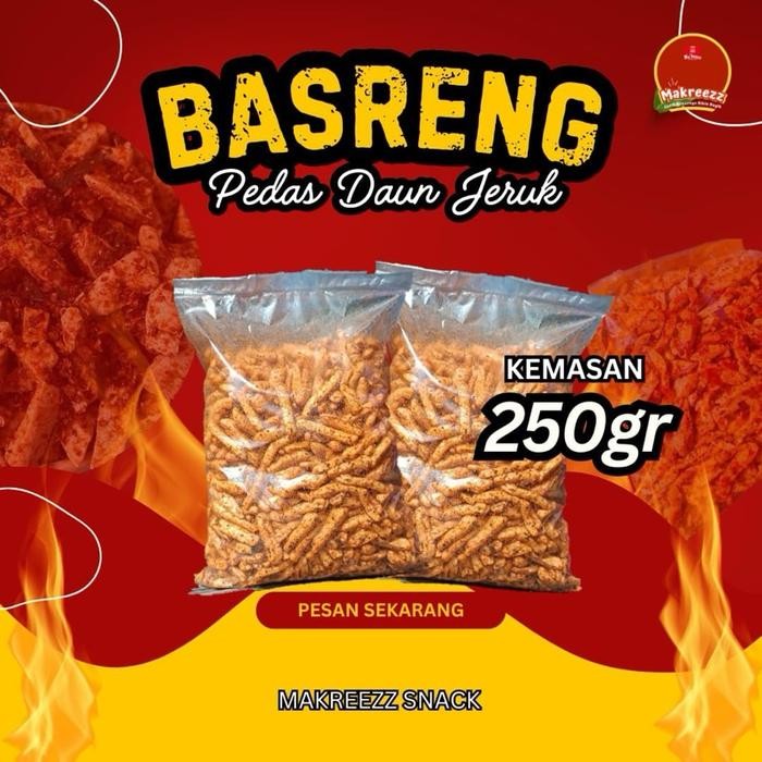 

TERBAIK 250 GRAM BASRENG PEDAS DAUN JERUK Snack Food Keripik