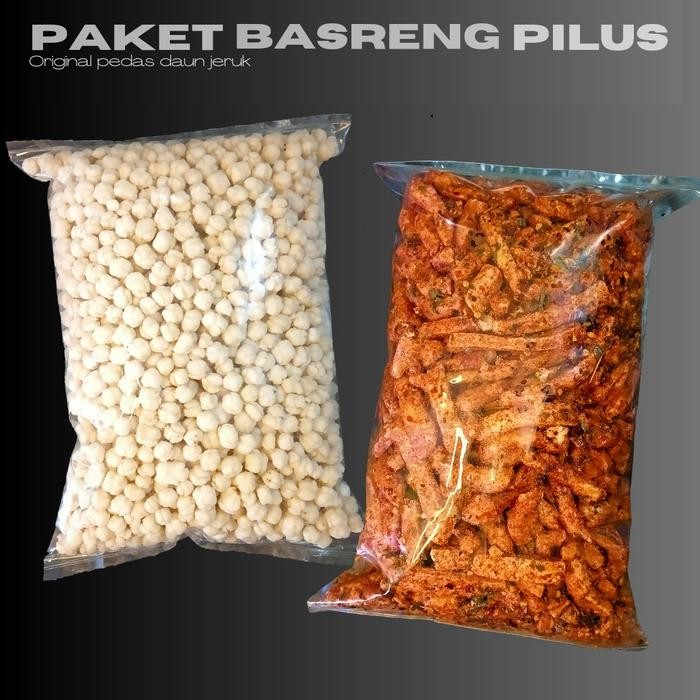 

OBRAL Basreng pedas daun jeruk 500gr + pilus tiktuk ori 500gr Food Snacks