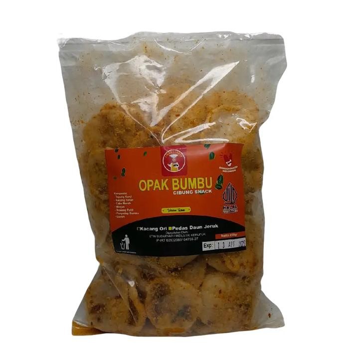 

TERPERCAYA Cemilan Renyah Opak Bumbu Cibung Ayam, Gurih - Pedas, Makanan, Manis, Asin, Kering,