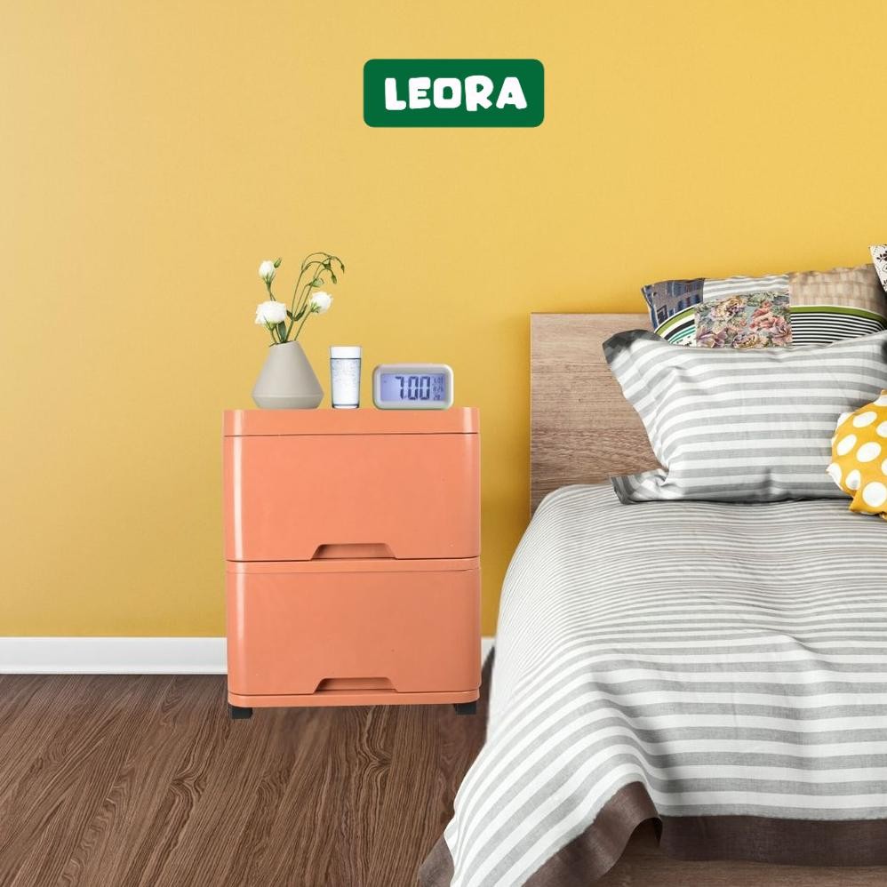 best seller Leora | Laci nakas kamar tidur 2 susun / Laci penyimpanan serbaguna Plastik / Chest Draw