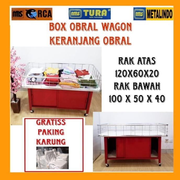 Box Obral/Keranjang Obral/Wagon/Rak Baju/Maroon