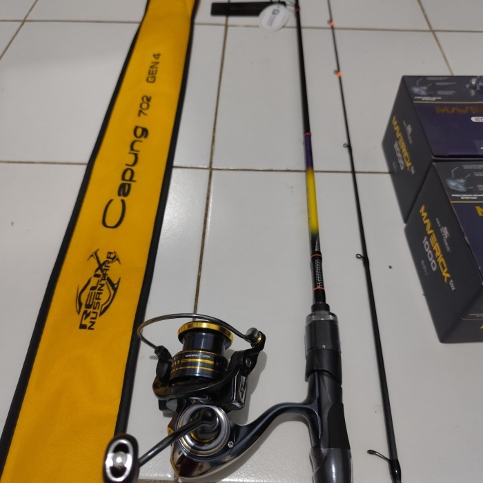 Joran UL satu set Relix Nusantara Capung 702 reel Gostrike Maverick SW