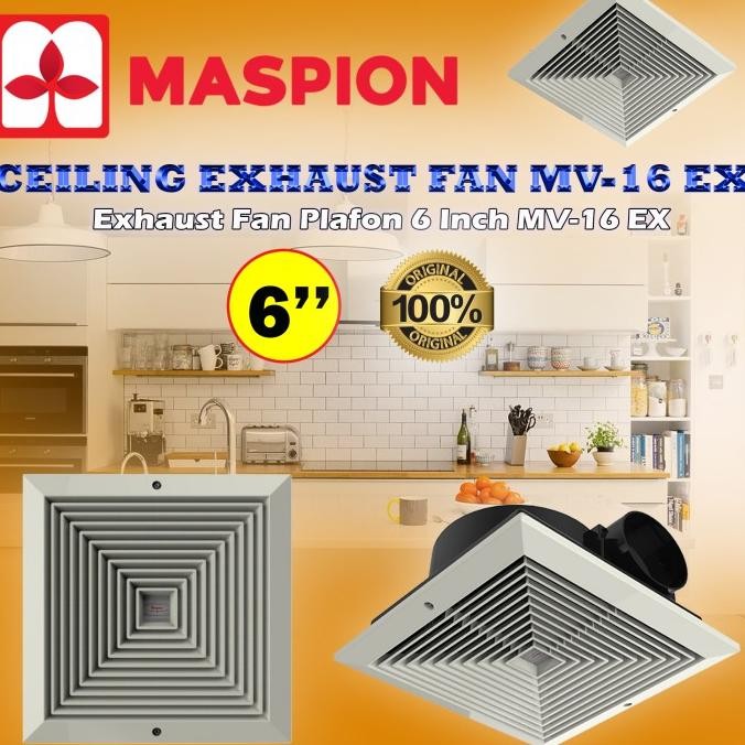 Murah Maspion Ceiling Exhaust Fan Plafon Mv-16 Ex 6 Inch