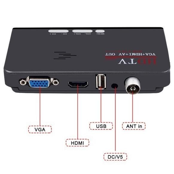 CO TV Tuner Digital Terestrial DVB-T T2 VGA AV HDMI CVBS Out TV receiver