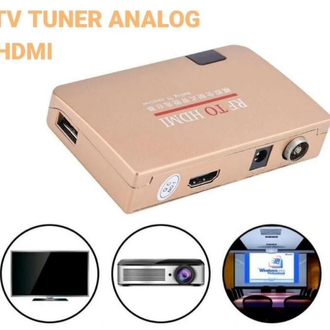 CO TV Tuner Receiver Analog RF to HDMI convertet dengan remote Control