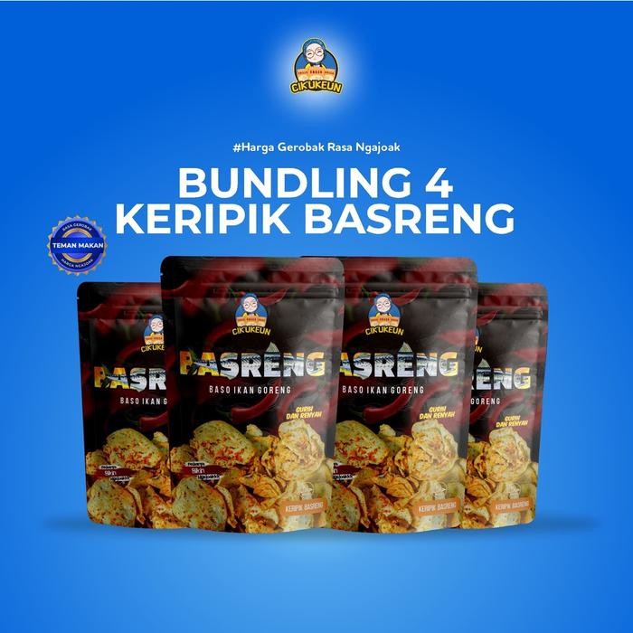 

TERMURAH CIKUKEUN - Keripik Basreng Paket Bundling 4 Baso Ikan Goreng - Basreng Ikan Pedas Gurih -