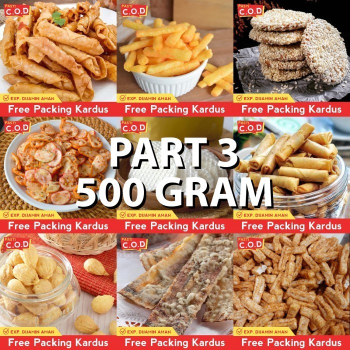 

TERPERCAYA - snack kiloan SERBA 500 gram makanan ringan ASIN PEDAS MANIS GURIH