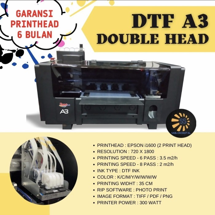 MESIN DTF PRINTER A3 DOUBLE HEAD