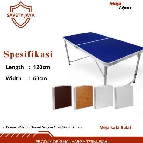 Meja Lipat Koper Hpl Aluminium-Meja Lipat Portable - Kaki Bulat Original Dan Terpercaya