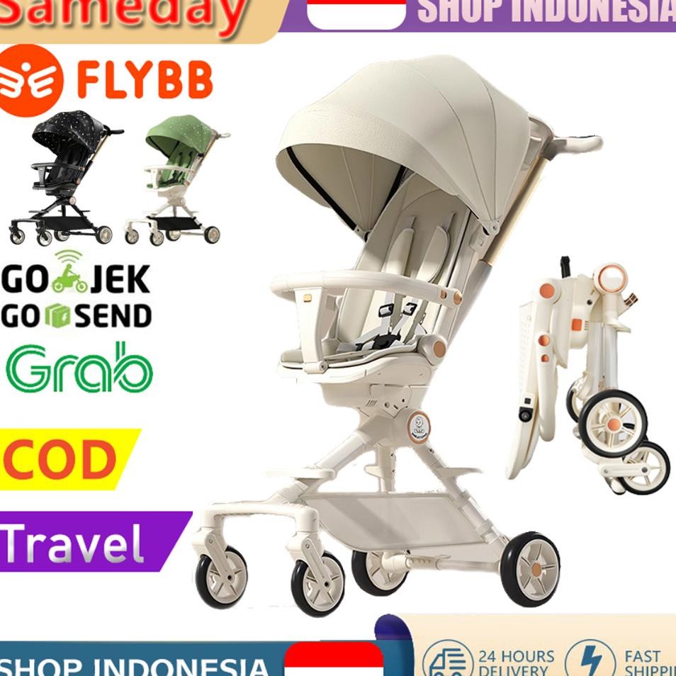 Ereta Dorong Bayi Troler Bayi Lipat 2 Arah Travelling Troller Bayi