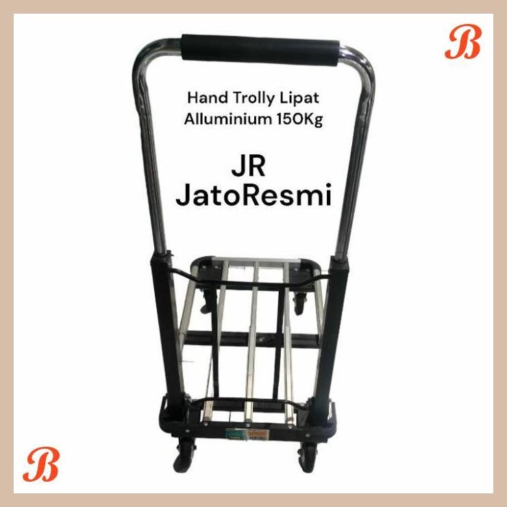 | JTS | HAND TROLLY LIPAT ALLUMINIUM 150KG TROLLY APARTEMEN TROLLY BARANG AQUA