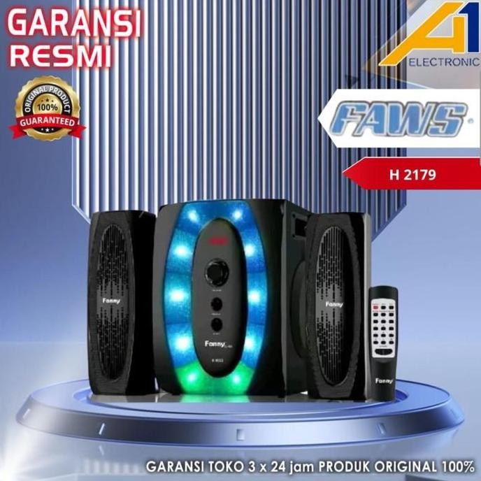 Faws Speaker Multimedia Ah2179 Komputer Bluetooth Kayu Bass Wireless Colokan New Stok